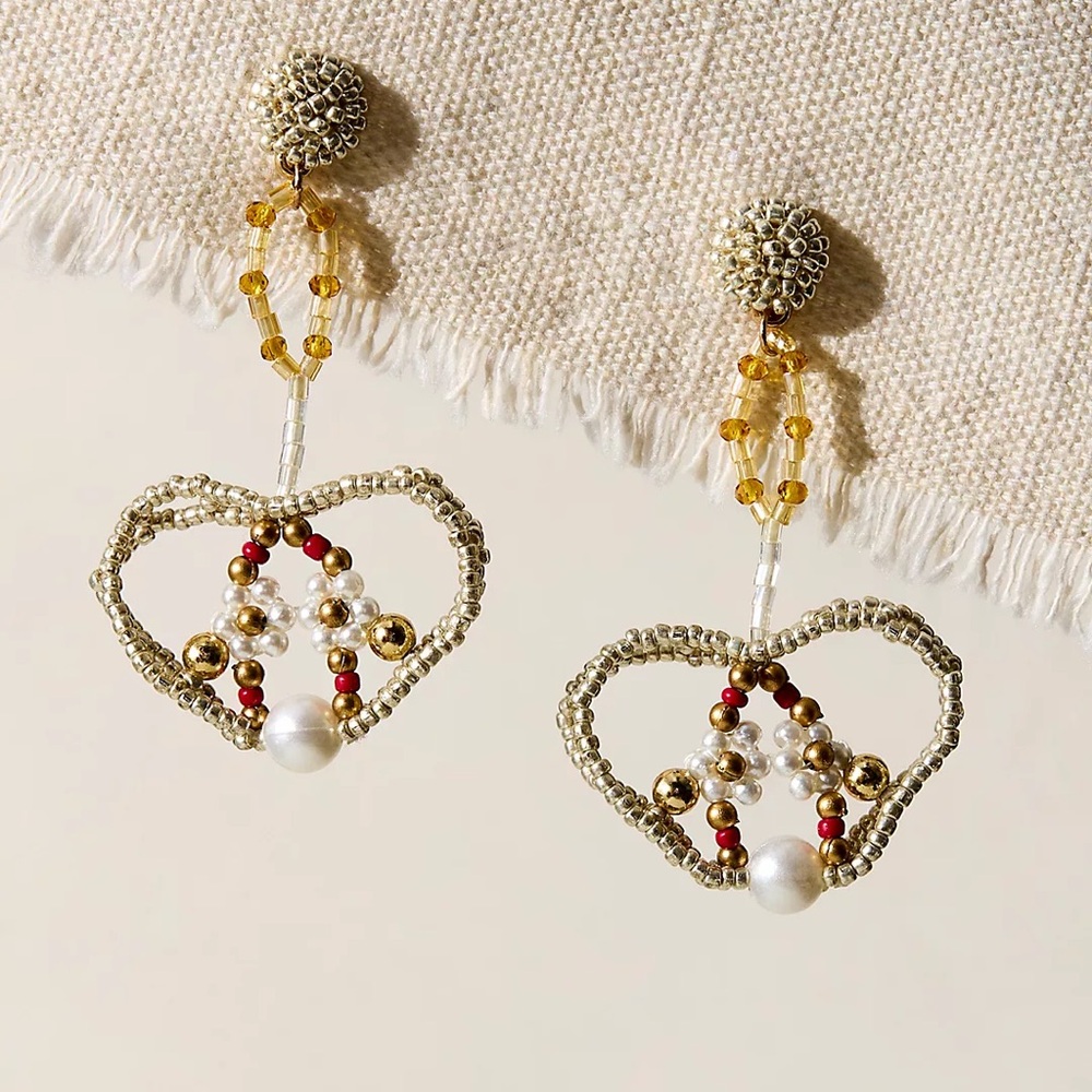 Free People Rita Beaded Dangle Earrings NWT